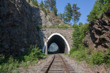 Fototapeta na wymiar Summer on the Circum-Baikal railroad