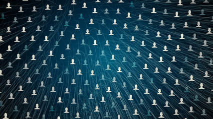 Fototapeta premium connected avatars of men and women