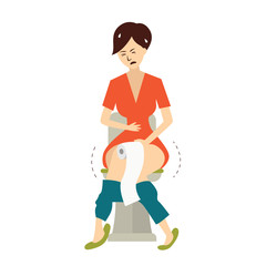 Woman with hemorrhoid problem