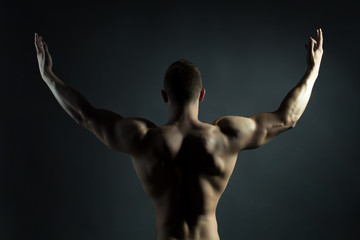 Fototapeta na wymiar Muscular man with sexy body
