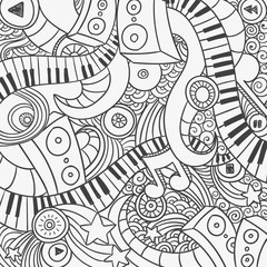 Abstract piano graffiti