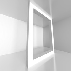 Abstract White Architecture Design Background. Empty Room