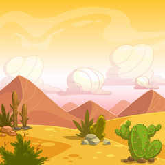 Fototapeta na wymiar Cartoon desert landscape
