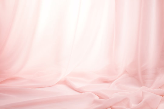 Fototapeta Pink silk curtains