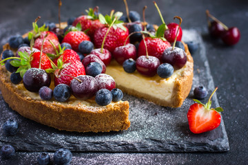 cheesecake with fresh summer berries