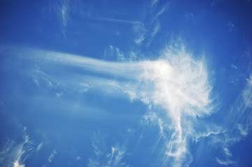 Blue sky backgound. Deep blue sky at sunny day