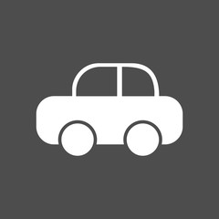 Simple funny childish car silhouette icon. Isolated vector illustration.