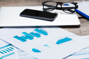 Showing business and financial report. Accounting