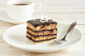 puff cake with chocolate