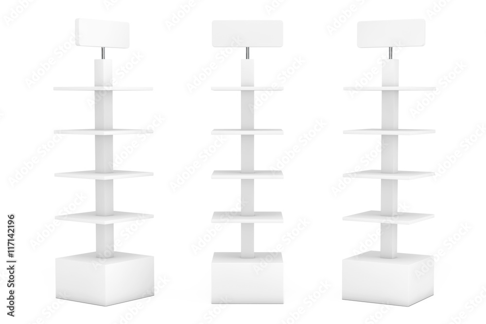 Poster blank promotion stands. 3d rendering