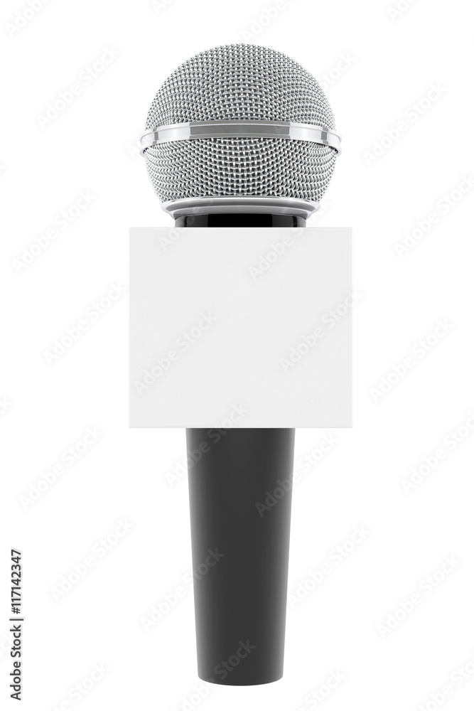 Leinwandbilder Wireless Microphone with Blank Box. 3d Rendering