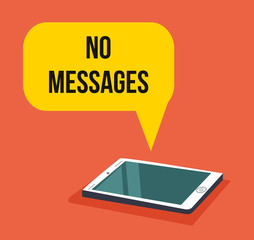 Smart phone with no message bubble. Vector flat cartoon illustration
