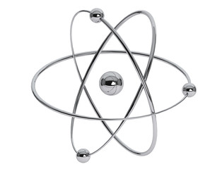 Chrome Atom, Molecule Icon. 3d Rendering