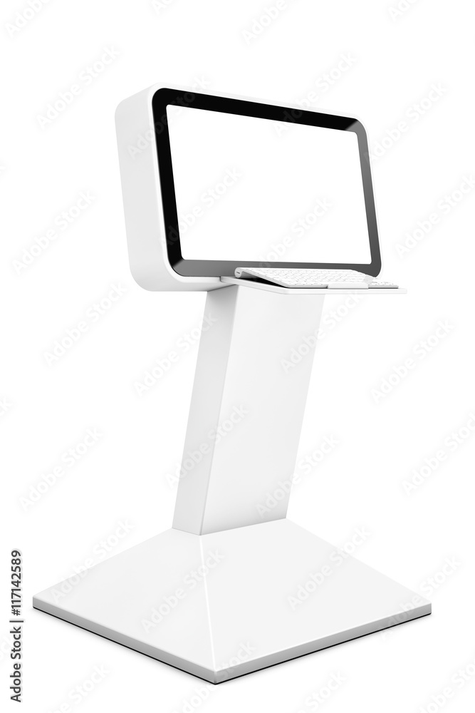 Poster Information LCD Display Stand. 3d Rendering