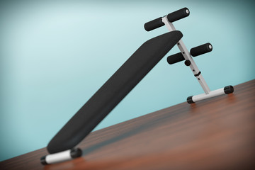 Old Style Photo. Exercise bench. Gym Equipment. 3d Rendering