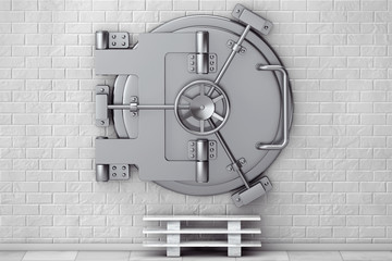 Metallic Bank Vault Door. 3d Rendering