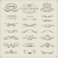 Set of elegant calligraphic design