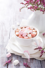 Hot chocolate with mini marshmallows