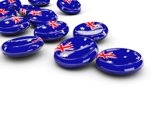 Flag of australia, round buttons