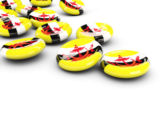 Flag of brunei, round buttons