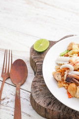 Seafood Fried Noodles with Sweet Soy Sauce
