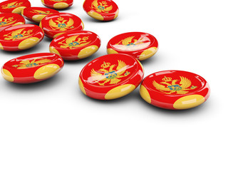 Flag of montenegro, round buttons