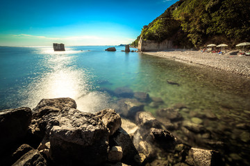 Fototapeta premium summer day at the beach in the gulf of Trieste