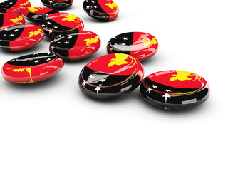 Flag of papua new guinea, round buttons