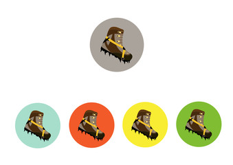 set of  colorful icons for hiking shoes ,sport,vector illustration 
