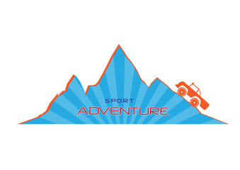 Off road car with mountain,Vector  illustrartions
