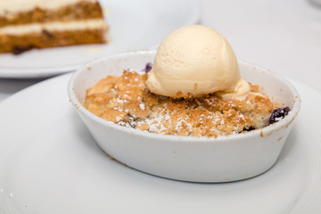 Ice Cream on Blueberry Tart