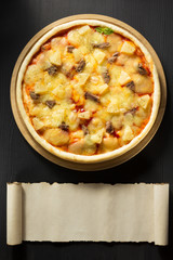 italian pizza at table surface