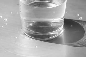 glass of water with drops