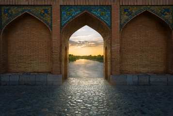 Khaju Bridge in Isfahan.Iran
