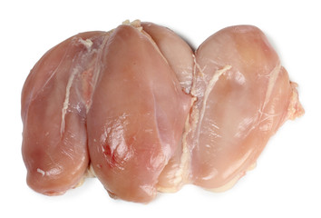 Piece of raw chicken meat on a white background