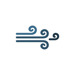 Icono de viento. Símbolo del clima. Meteorología