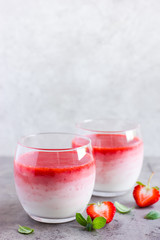 delicious ombre strawberry smoothie