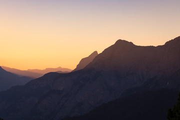 Mountain landscape at sunset, Austria
