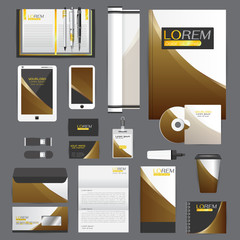 White identity template with blue origami elements. Vector compa © ploygraphic