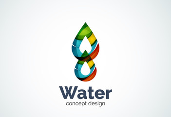 Abstract business company water drop logo template, conservation environmental nature concept