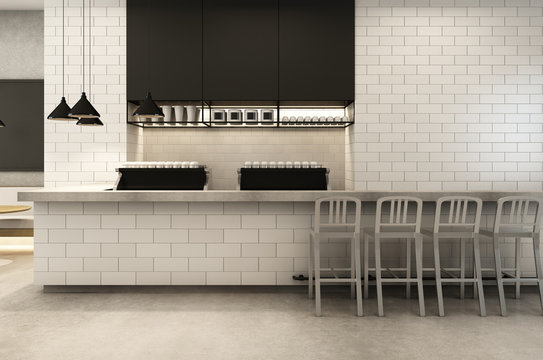 Coffee Shop Loft & Modern - 3D render