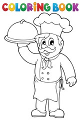 Coloring book chef theme 1