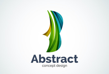 Abstract wave logo template, smooth motion concept