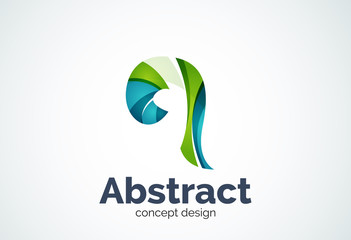 Abstract swirl logo template, smooth elegant shape concept