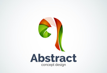 Abstract swirl logo template, smooth elegant shape concept