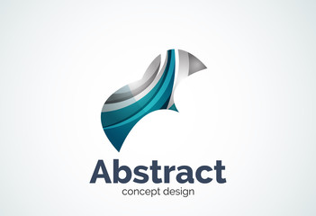 Abstract wave logo template, smooth motion concept