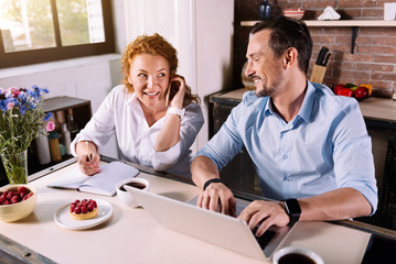 Man and woman spending time together