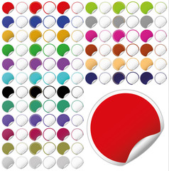 set of 108 different colored round banners
