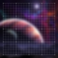 Futuristic HUD video gaming vector interface with grid