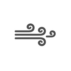 Icono de viento. Símbolo del clima. Meteorología